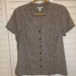 Dana Buchman Blouse in Black & Tan